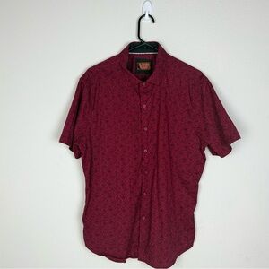 Consequence Men’s Red Casual Button Down Shirt with Relaxed Fit Size‎ L